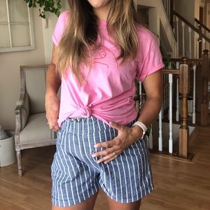 Striped Cotton On Paper Bag Shorts